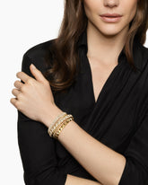 Crossover Trio Multi Row Cuff Bracelet in 18K Yellow Gold with Diamonds, 33mm